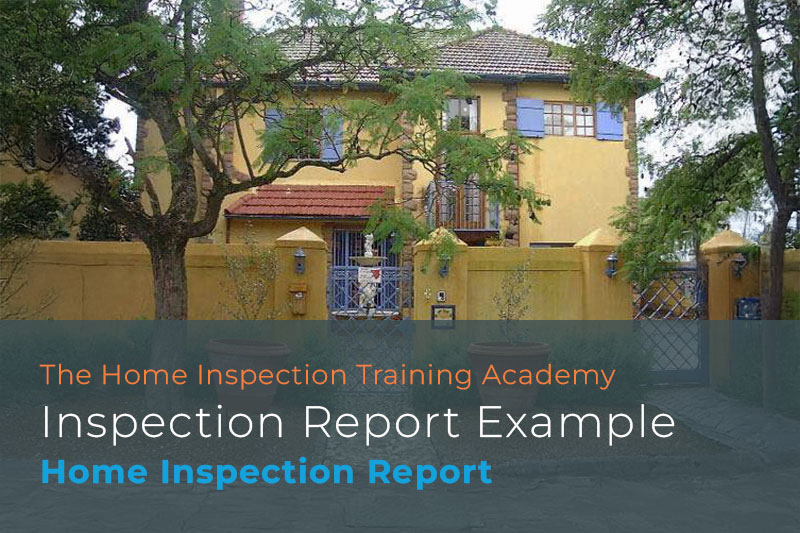 Inspection Report Example thumbnail with a photo of the front of a yellow house